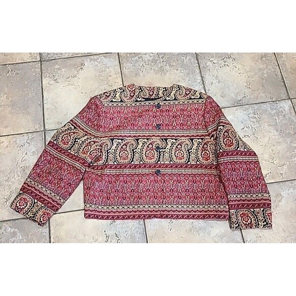 NYGARD PLUS SIZE LONG SLEEVE PAISLEY JACKET SIZE 16 Cropped CAREER - Picture 2 of 11